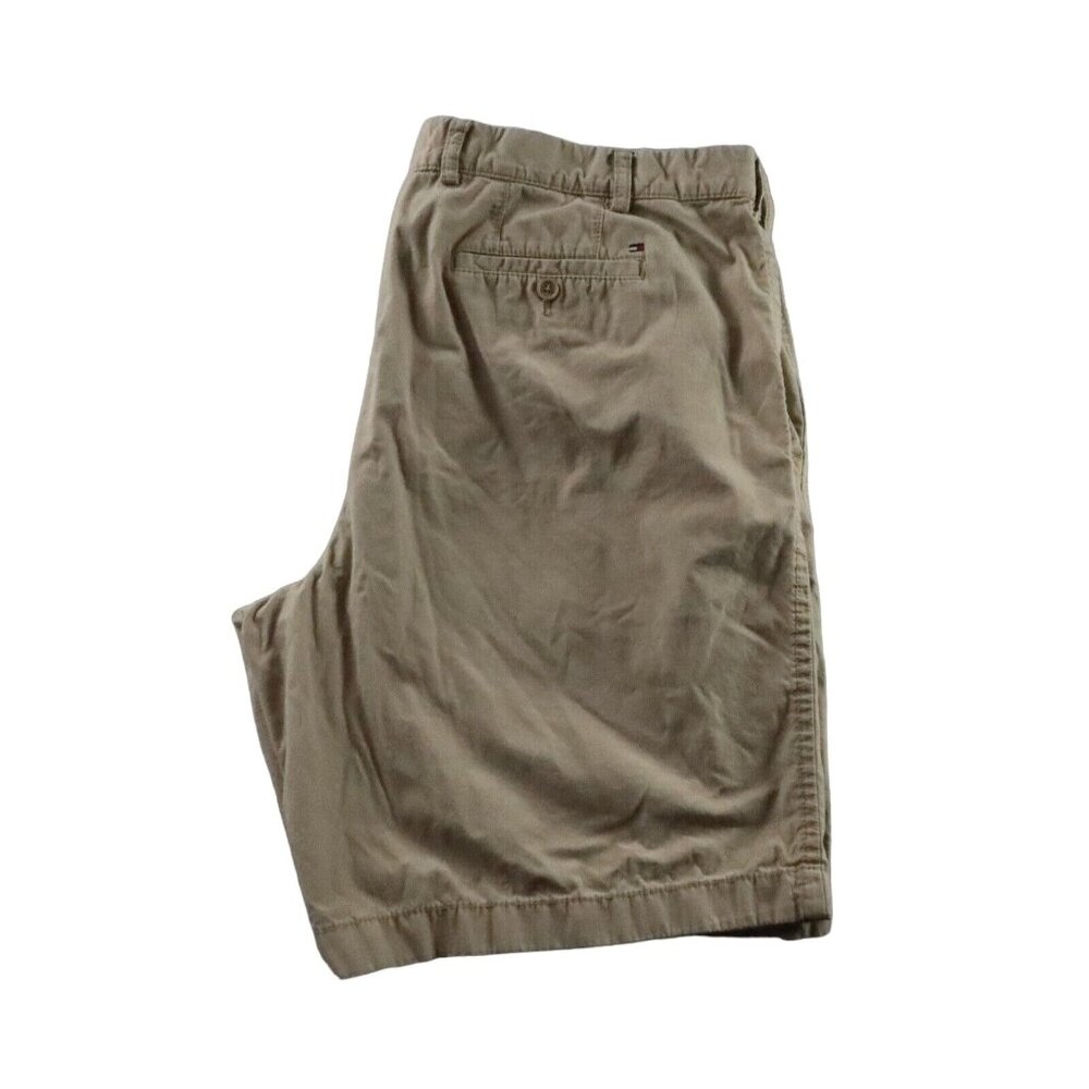 Tommy Hilfiger Shorts Men's Chinos 100% Cotton Slash Pockets Buttons Brown 42 - Picture 10 of 11